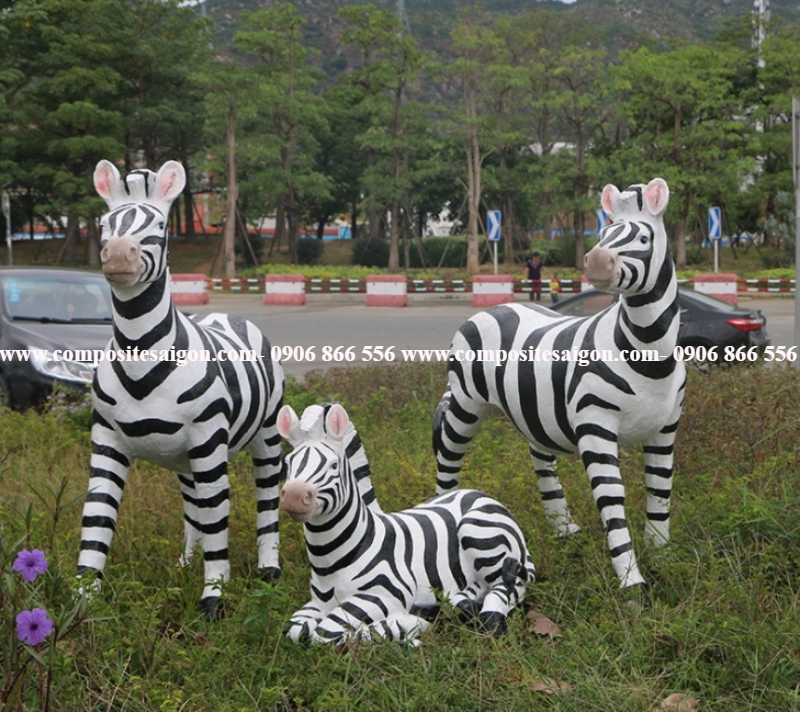 mo hinh bang nhua composite cao cap 1 188 - Mô hình ngựa vằn composite trang trí công viên cao 1200/1000/800mm